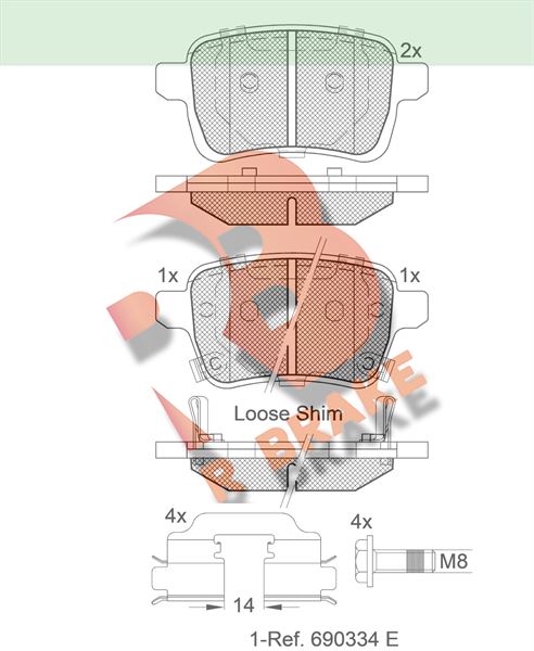 Fiat Egea Arka Fren Balatası 15 Jant İçin